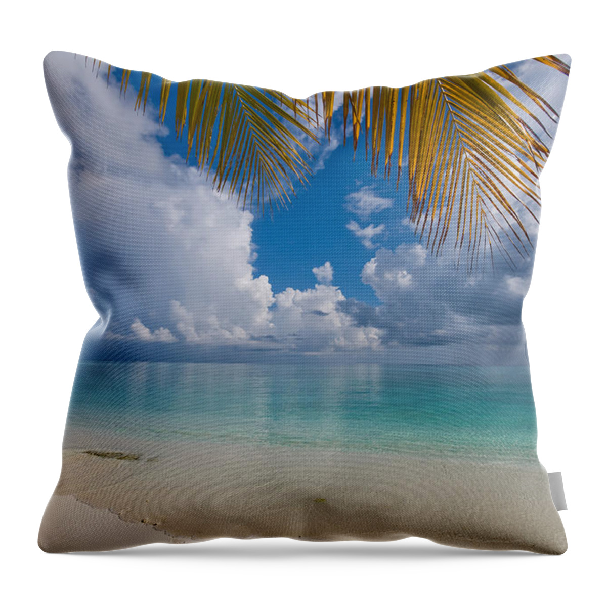 Maldives Throw Pillow featuring the photograph Postcard Perfection by Jenny Rainbow