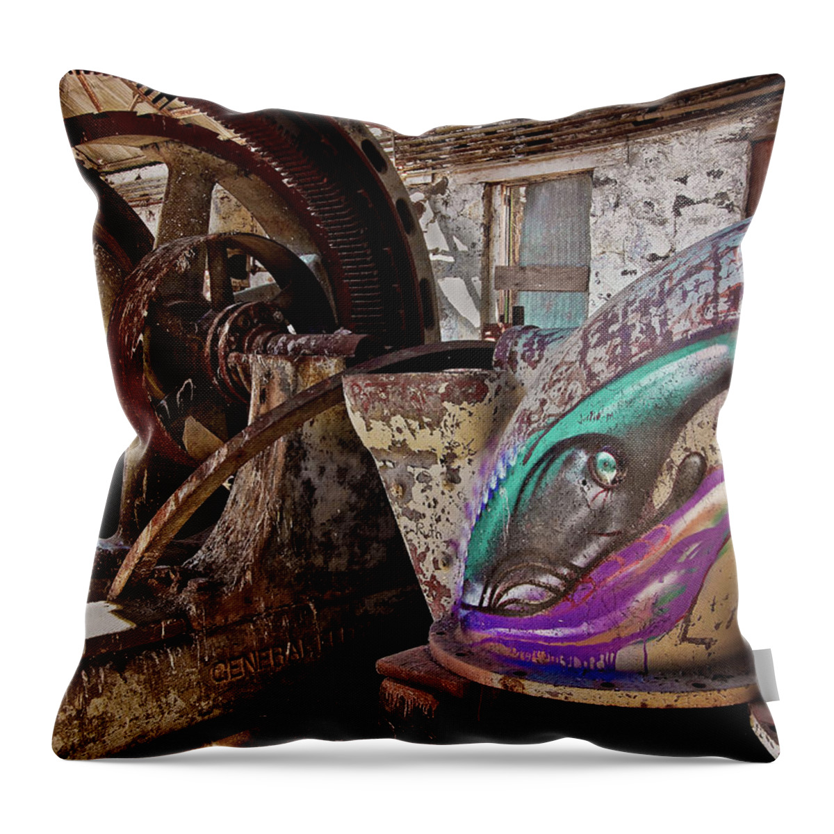 Claw Throw Pillow featuring the photograph Power graffiti by Hans Franchesco