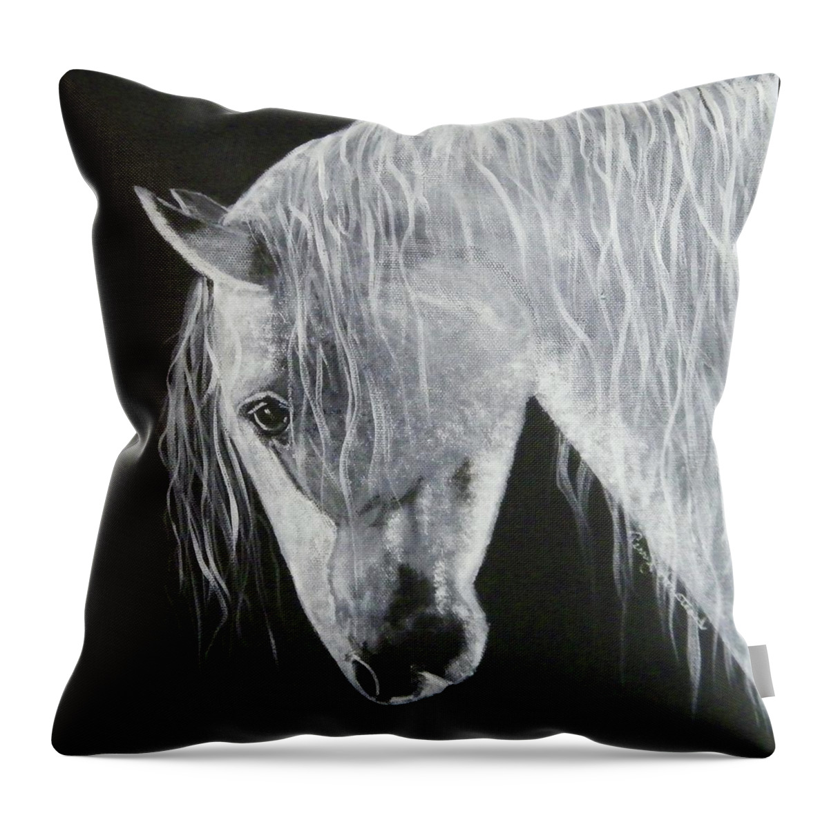 Animals Throw Pillow featuring the painting Power Horse by Terry Honstead