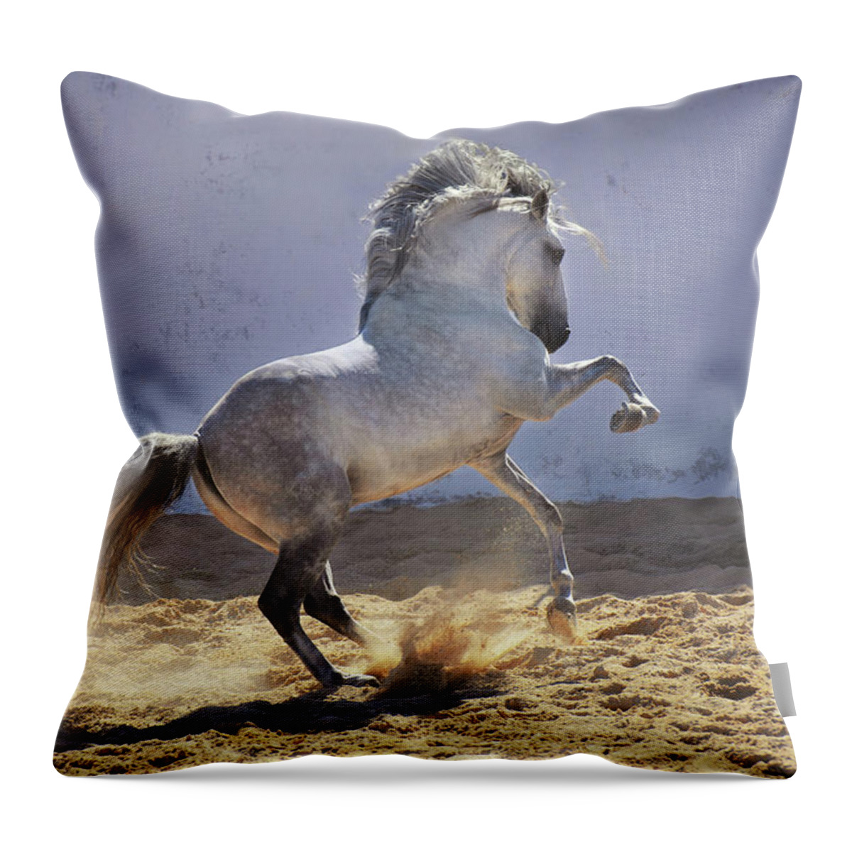Russian Artists New Wave Throw Pillow featuring the photograph Power in Motion by Ekaterina Druz