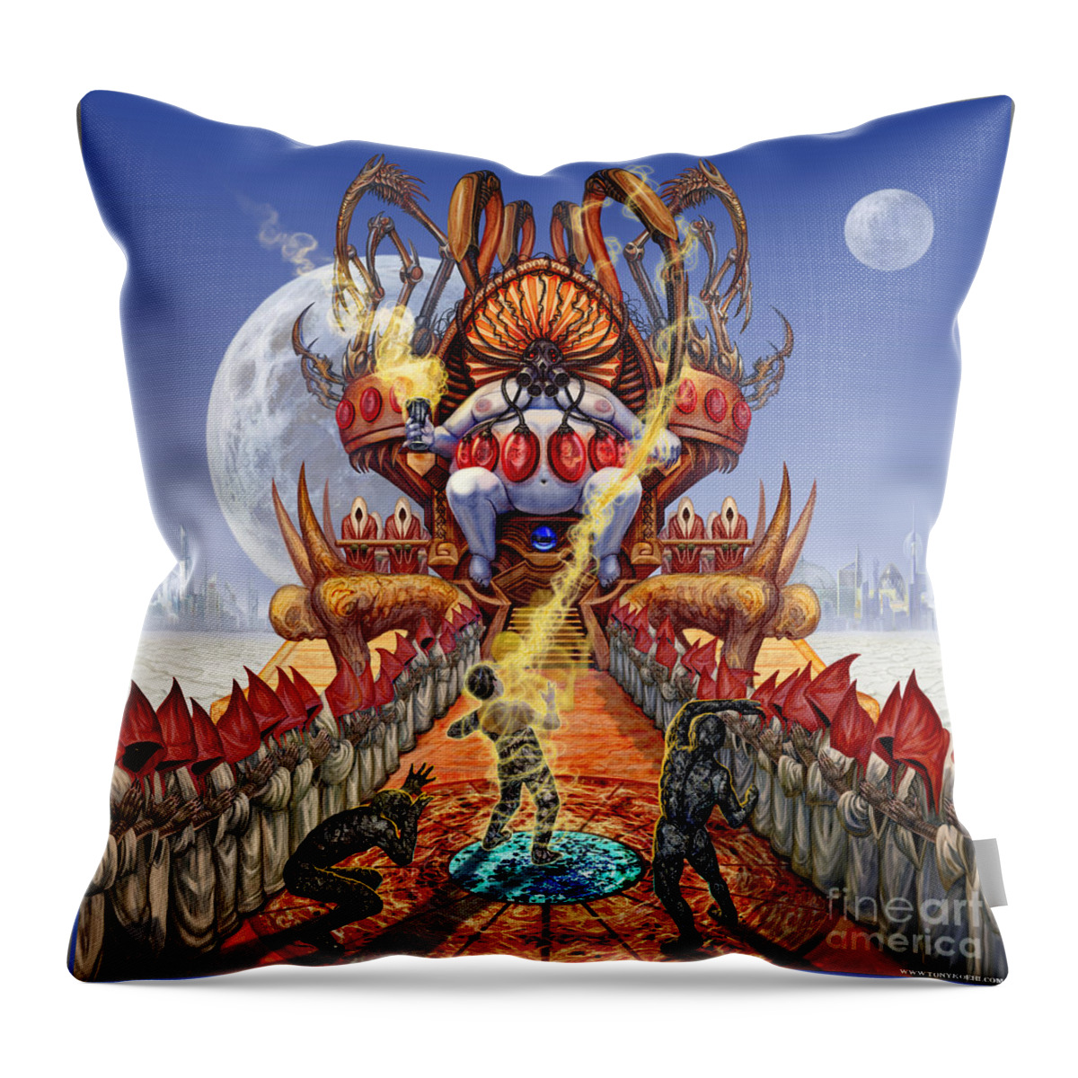 Fantasy Art Throw Pillow featuring the mixed media Powerless To Power by Tony Koehl