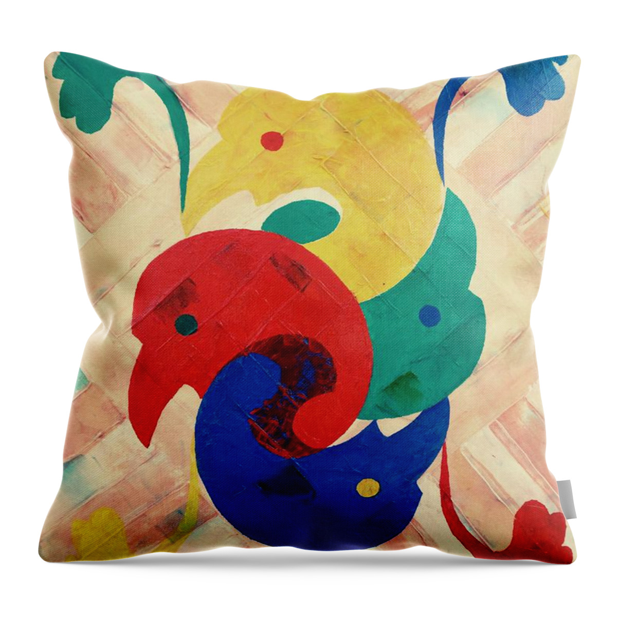  Throw Pillow featuring the painting Primary plus by Ray Khalife