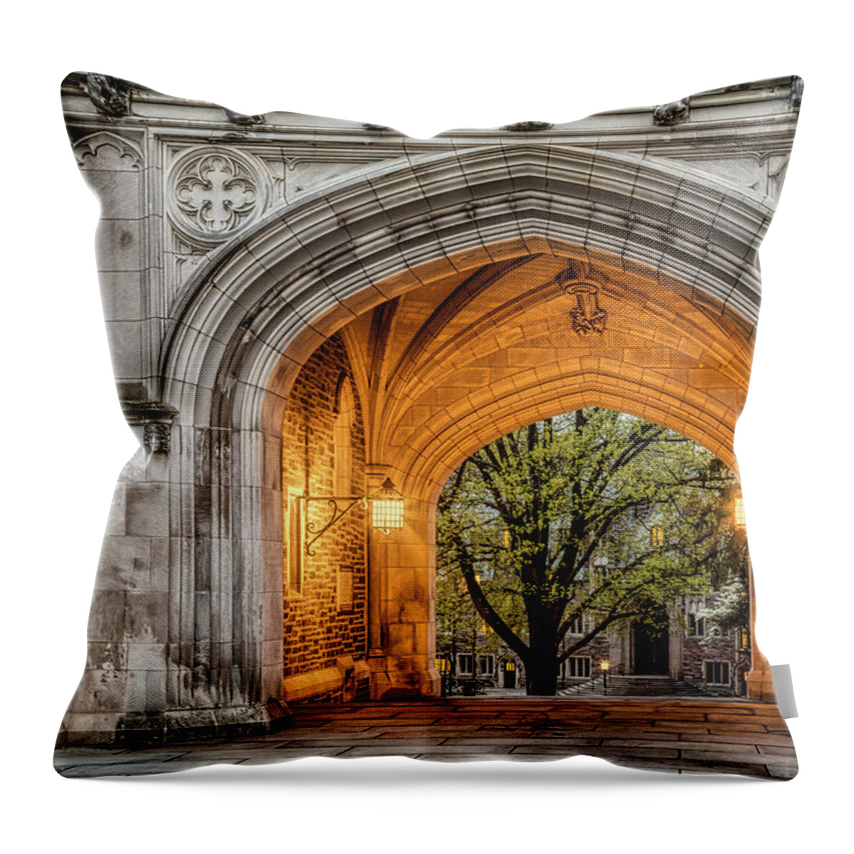 Princeton University Throw Pillow featuring the photograph Princeton University Blair Hall Arch by Susan Candelario