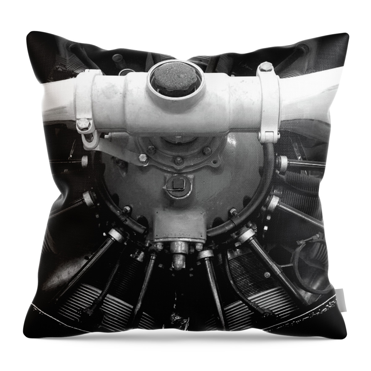 Plane Throw Pillow featuring the photograph Pro and Cowl bw #50 by Raymond Magnani