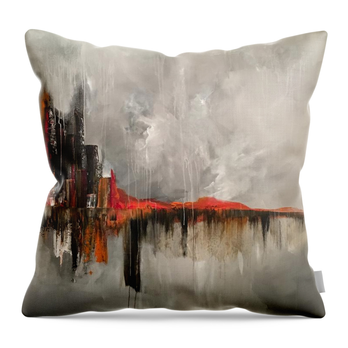 Abstract Throw Pillow featuring the painting Prodigious by Soraya Silvestri