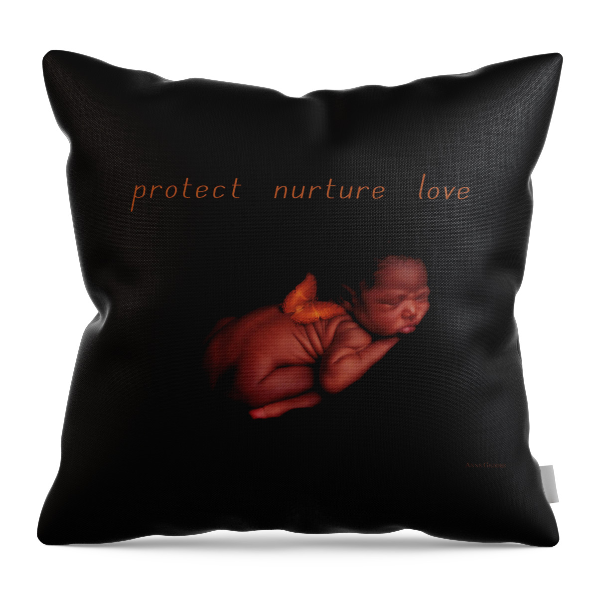Protect Throw Pillow featuring the photograph Protect Nurture Love by Anne Geddes