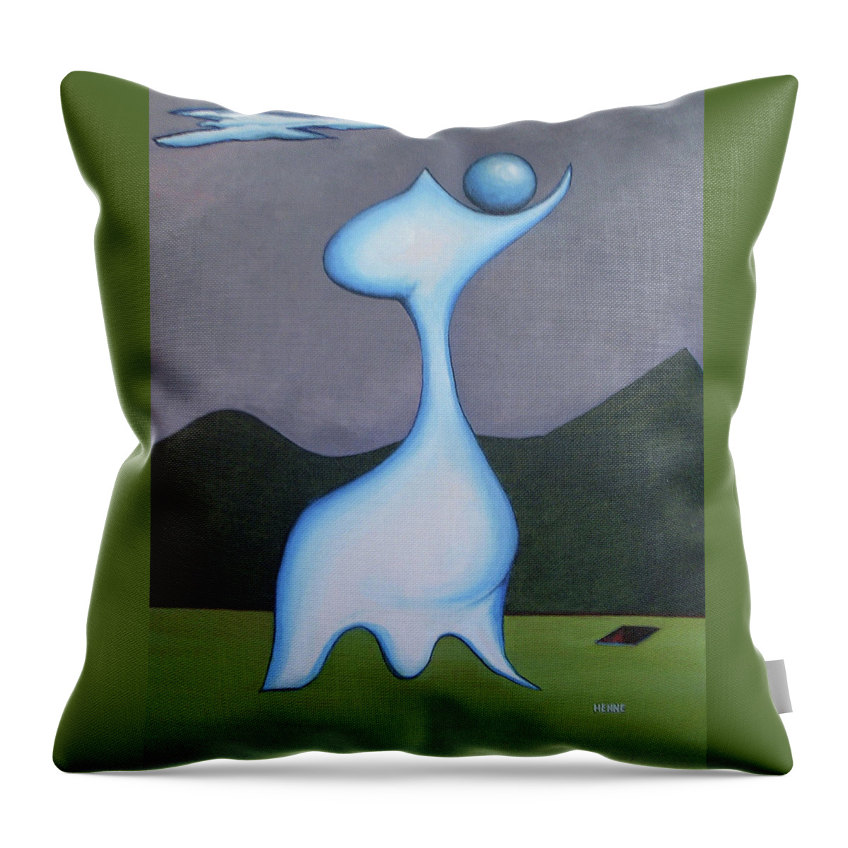 Figure Throw Pillow featuring the painting Protector by Robert Henne