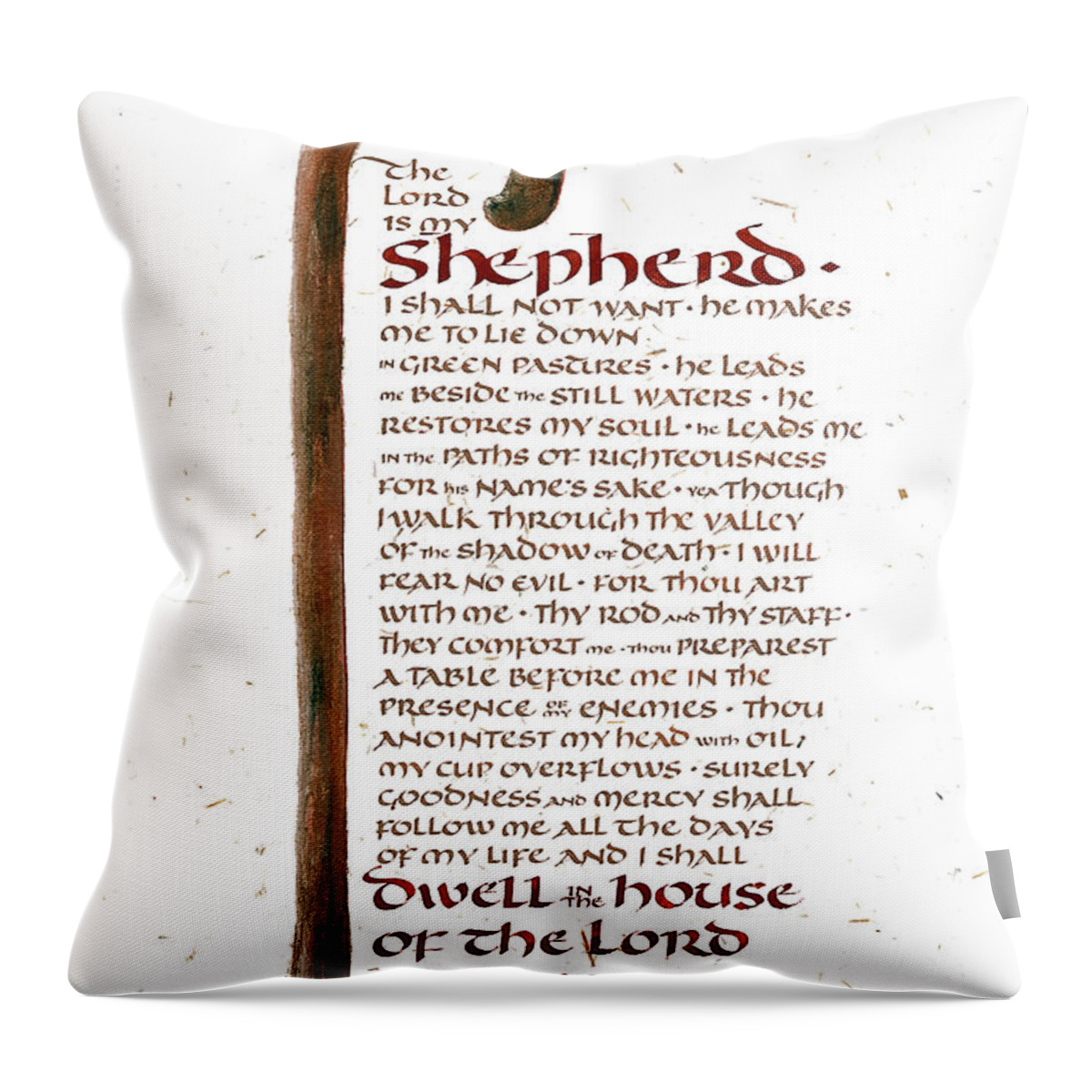 Bible Books Throw Pillow featuring the painting Psalm 23 by Judy Dodds