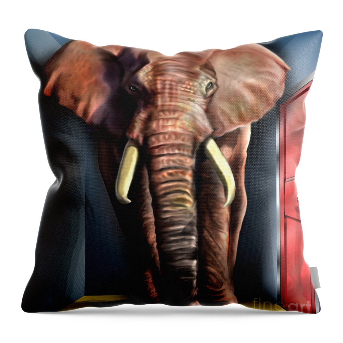 Political Satire Painting Throw Pillow featuring the painting Psst by Reggie Duffie