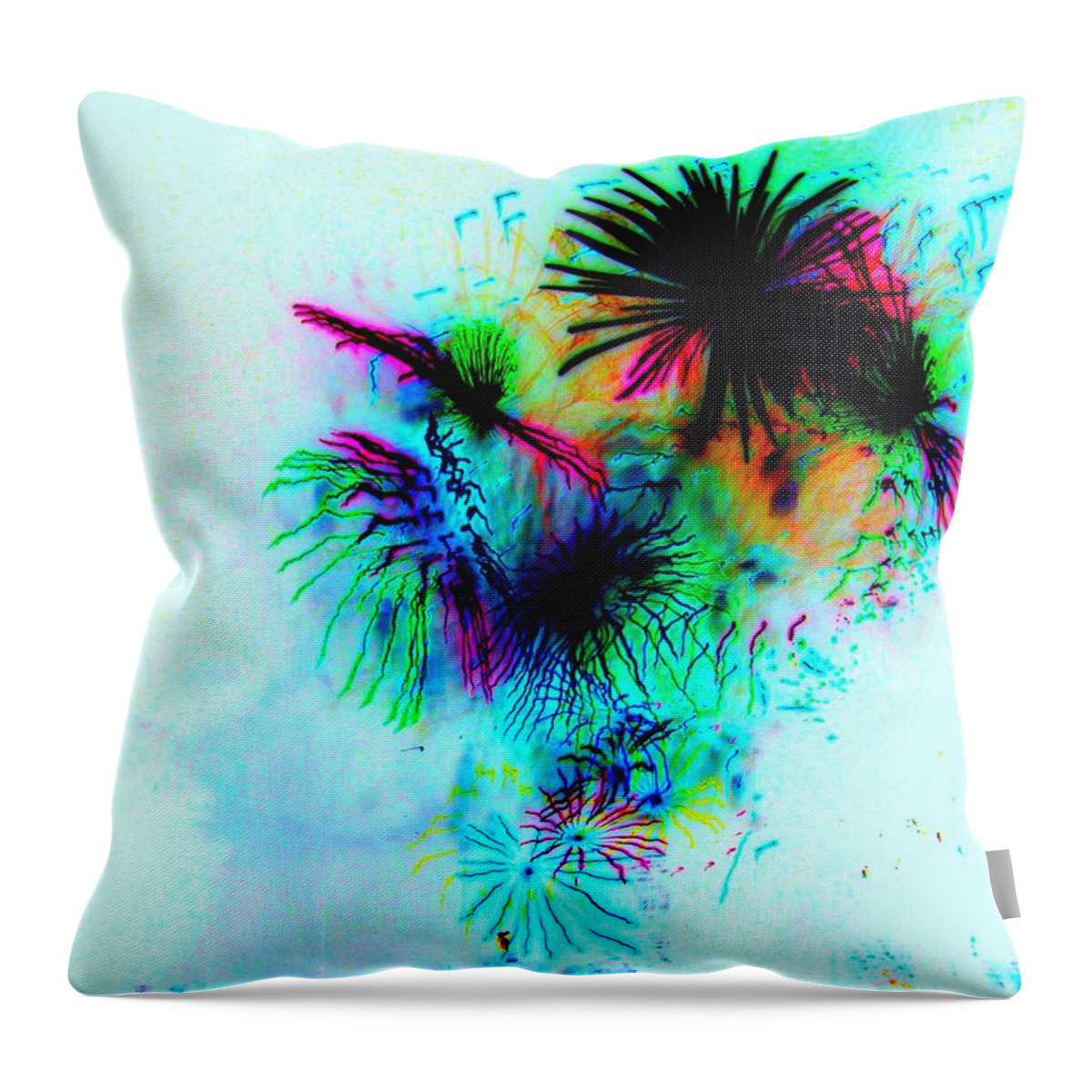 Fireworks Throw Pillow featuring the photograph Psycho Excitement by Julie Lueders 