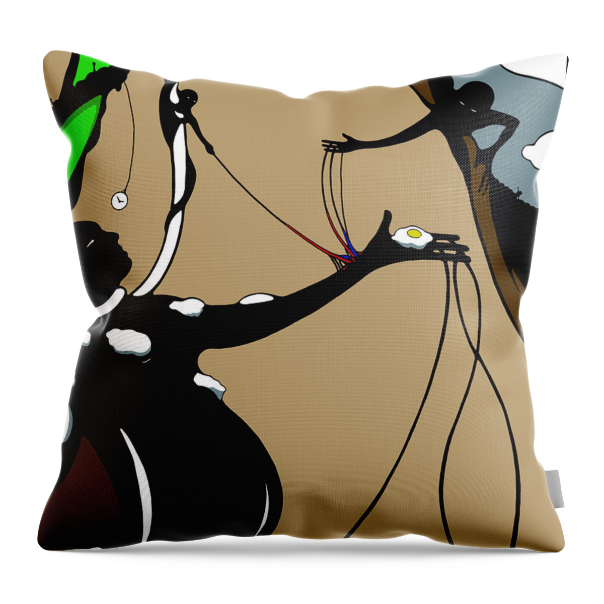 Female Throw Pillow featuring the digital art Puppet Tears by Craig Tilley