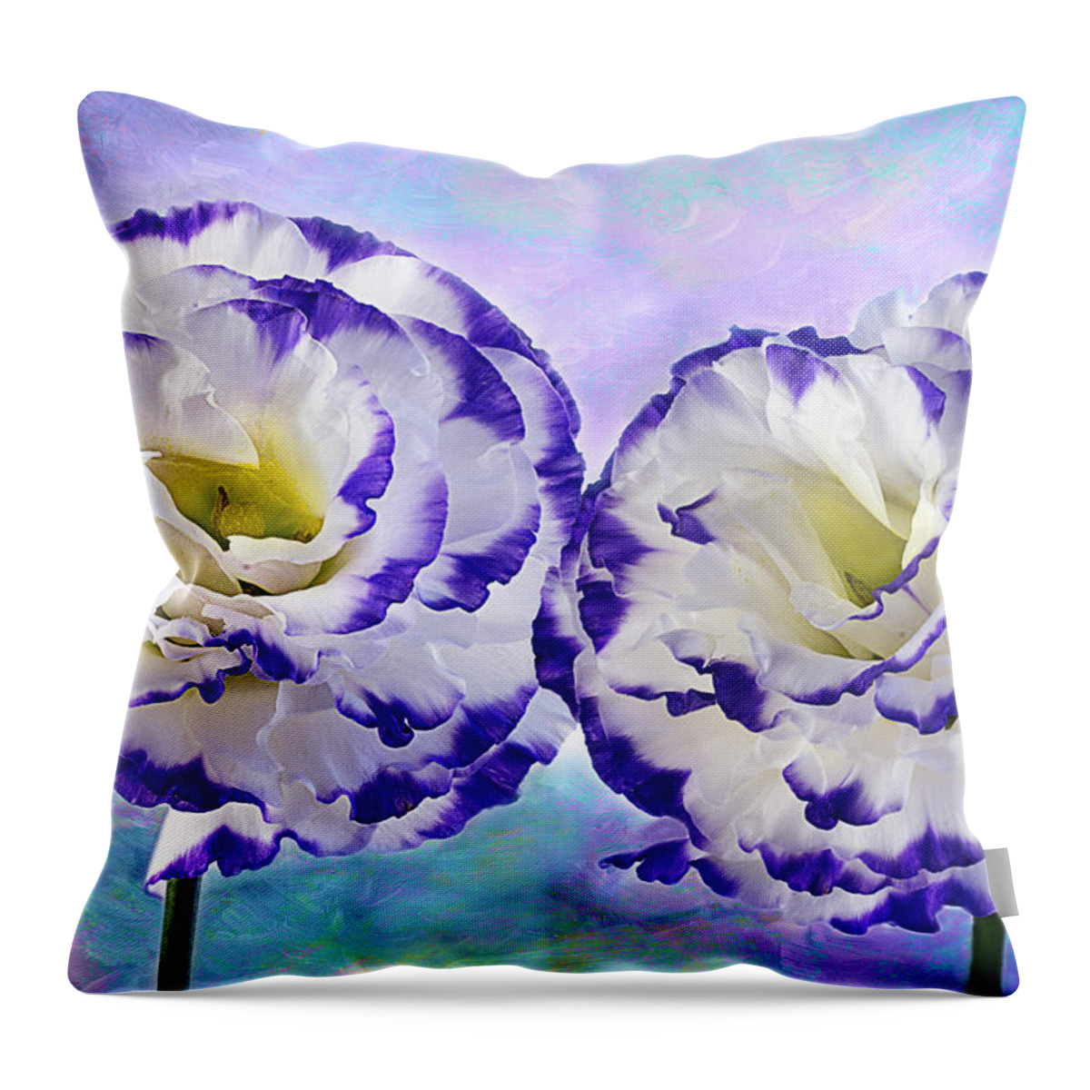 Lisianthus Throw Pillow featuring the photograph Purple Breeze by Marina Kojukhova
