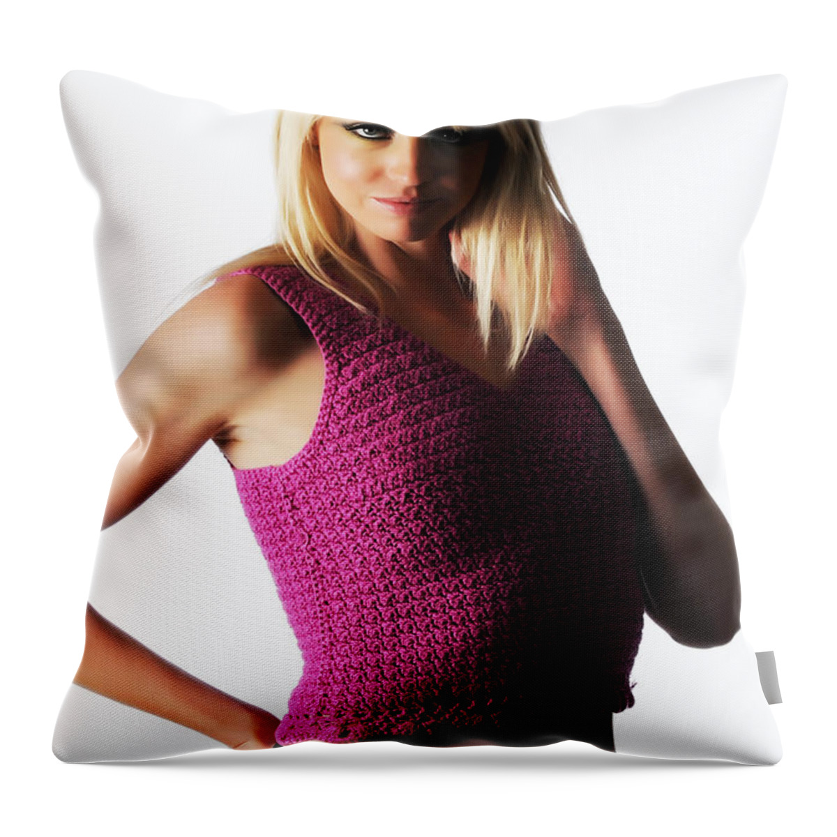 Artistic Throw Pillow featuring the photograph Purple crochet by Robert WK Clark