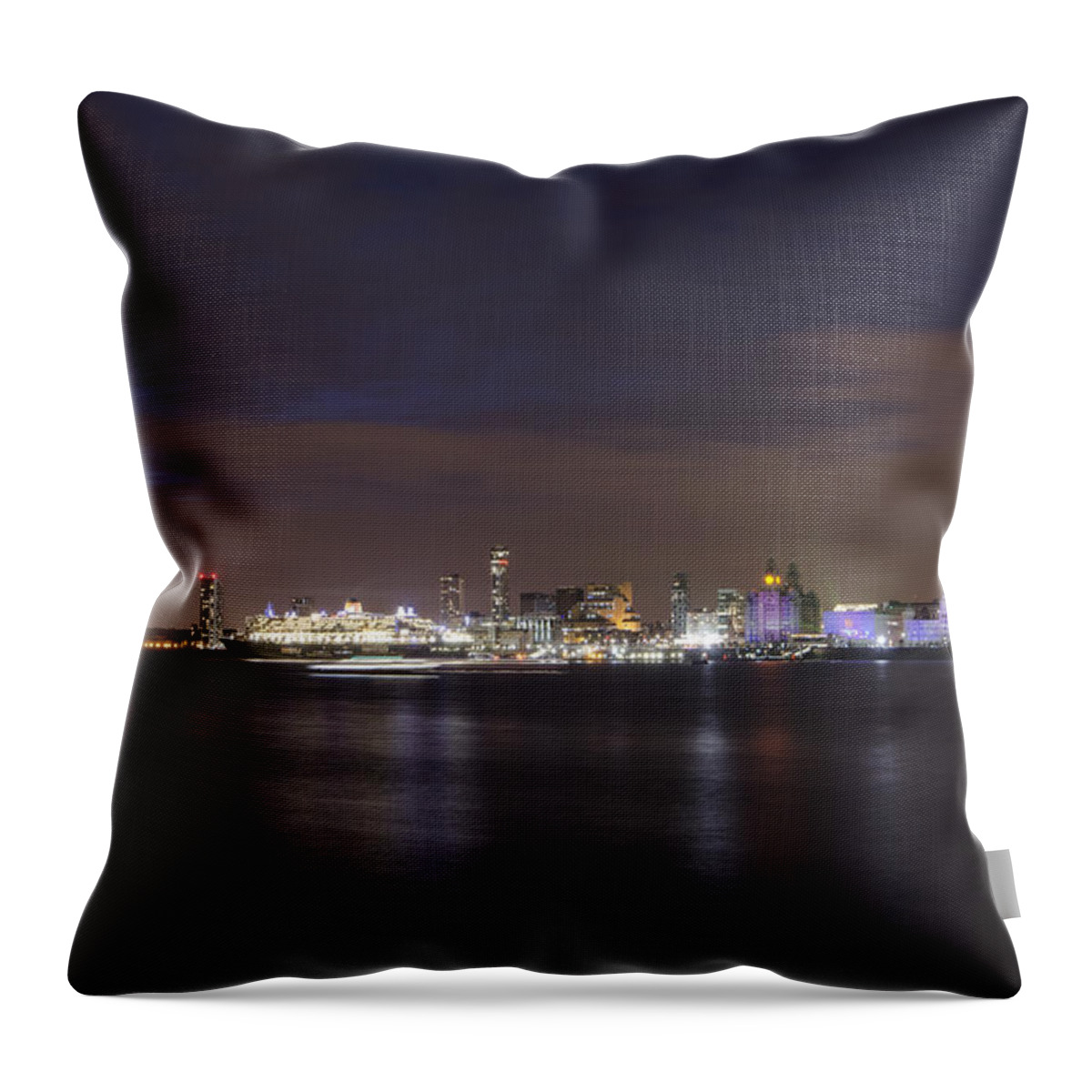 Cunard Throw Pillow featuring the photograph Queen Mary 2 by Spikey Mouse Photography