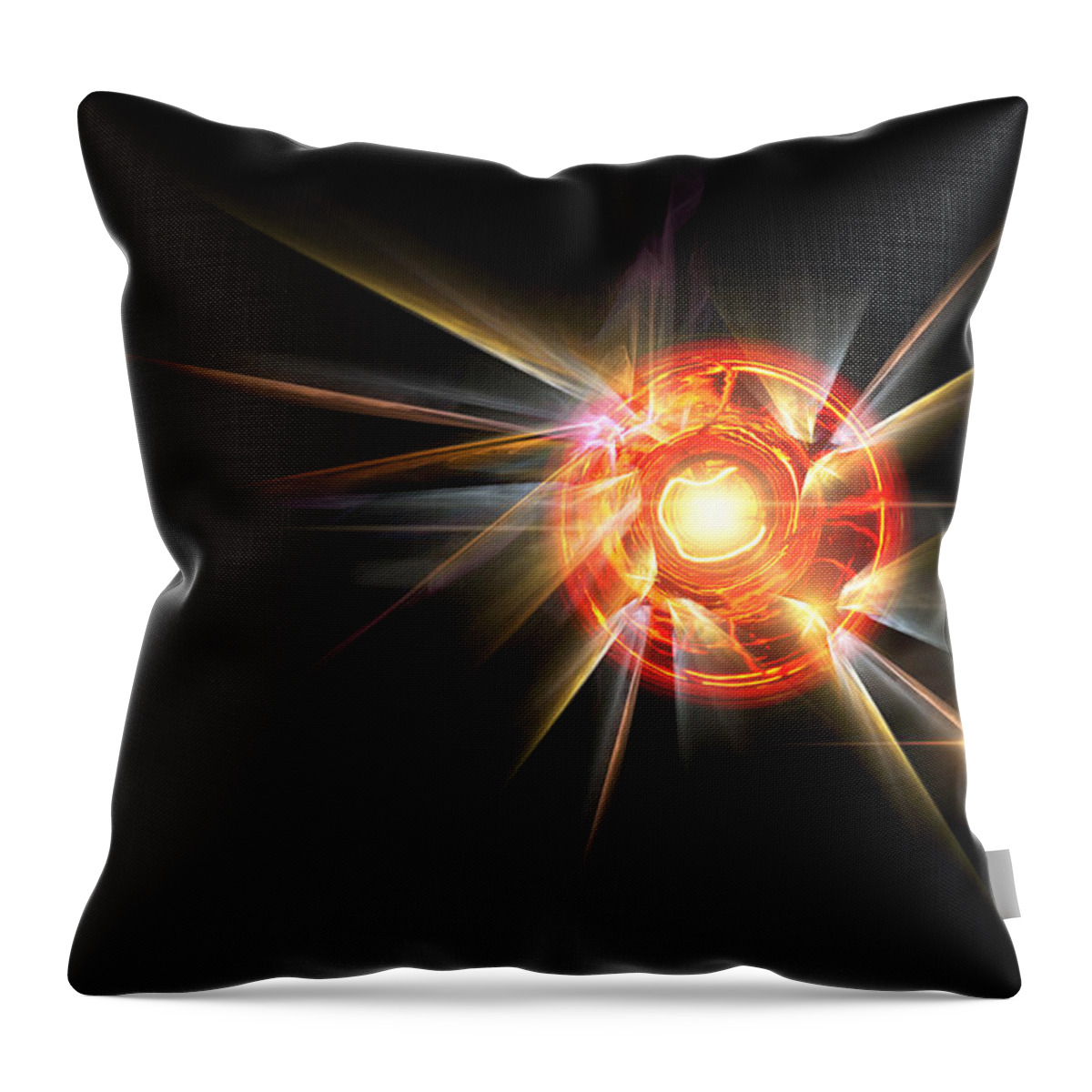 Ray Throw Pillow featuring the digital art Radiating Sun by Pelo Blanco Photo