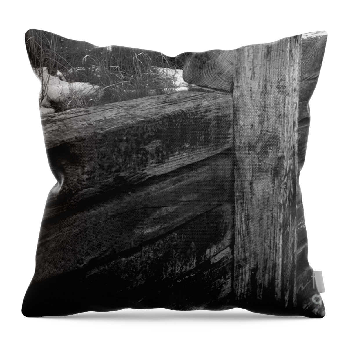 Railroad Ties Throw Pillow featuring the photograph Railroad ties by Robert WK Clark