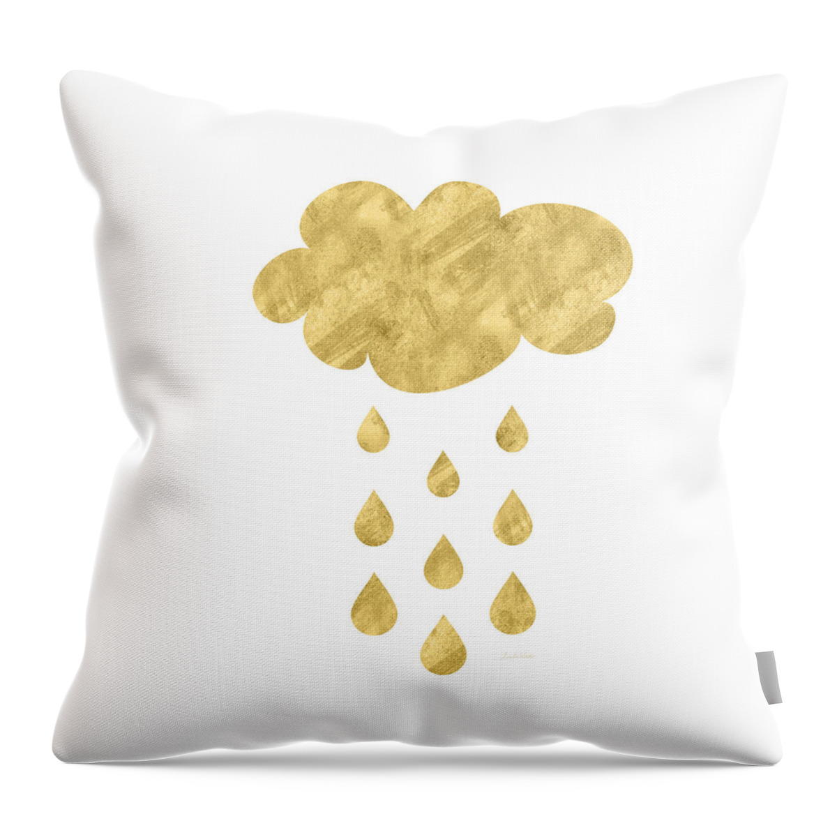 Rain Throw Pillow featuring the mixed media Rain Cloud- Art by Linda Woods by Linda Woods