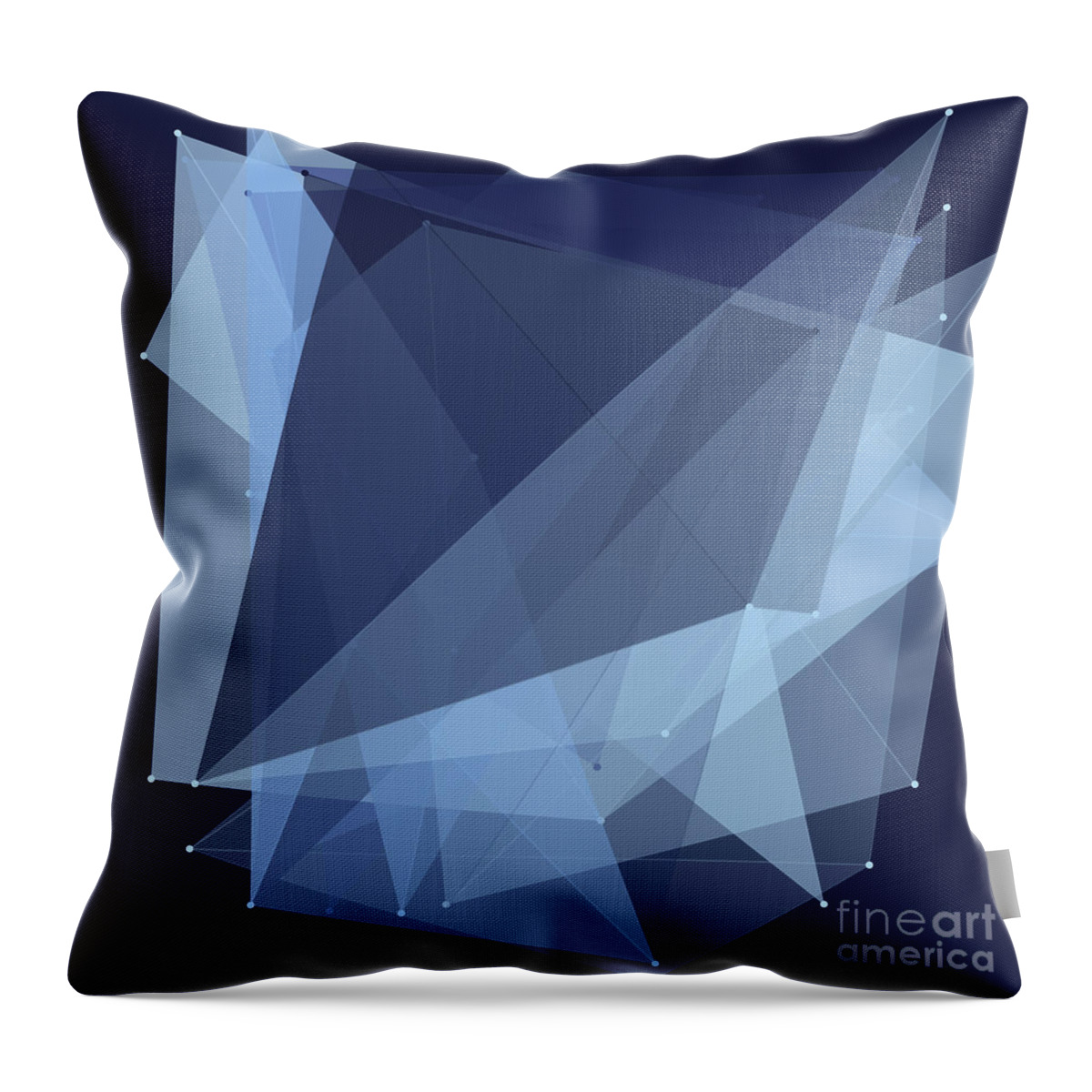 Abstract Throw Pillow featuring the digital art Rain Polygon Pattern by Frank Ramspott