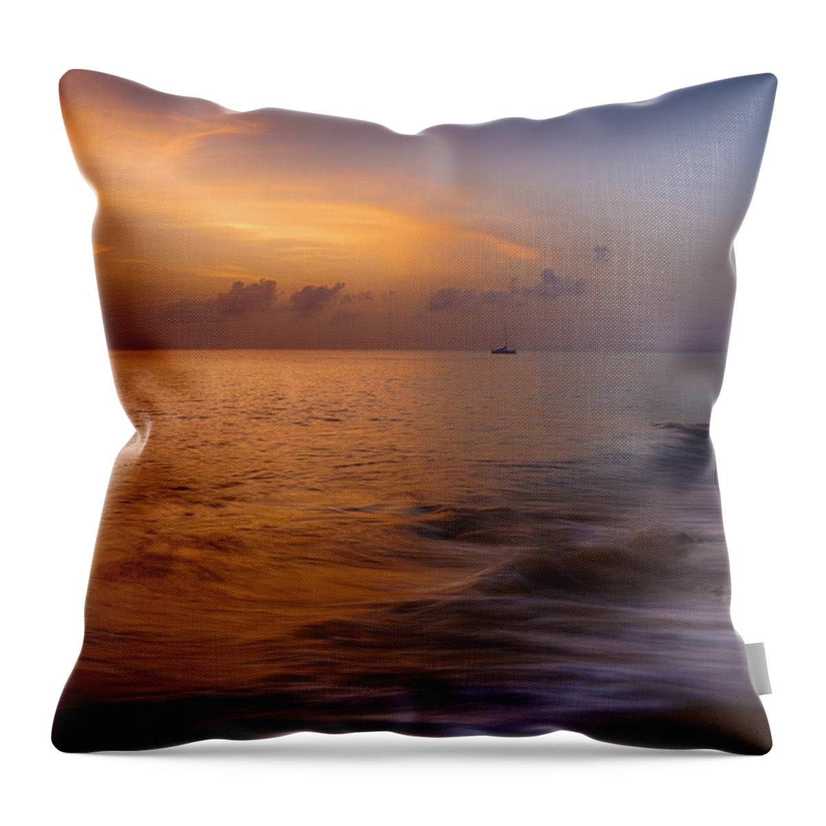 Pristine Throw Pillow featuring the photograph Rainbow Beach Sunset by Amanda Jones