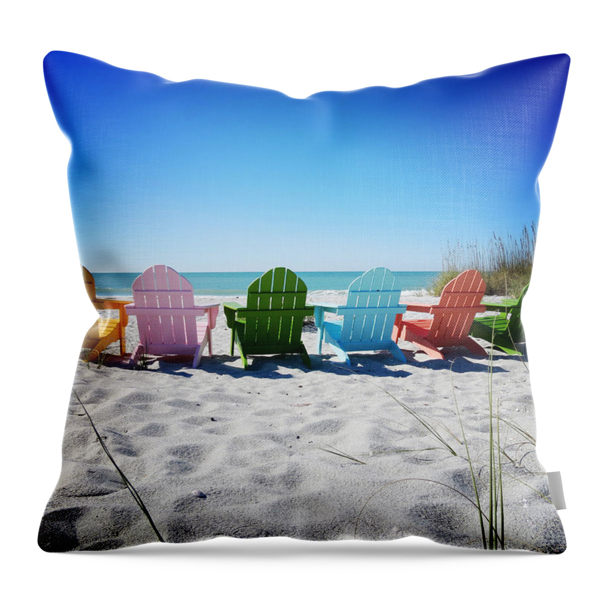 Florida Throw Pillow featuring the photograph Rainbow Beach Vanilla Pop by Chris Andruskiewicz