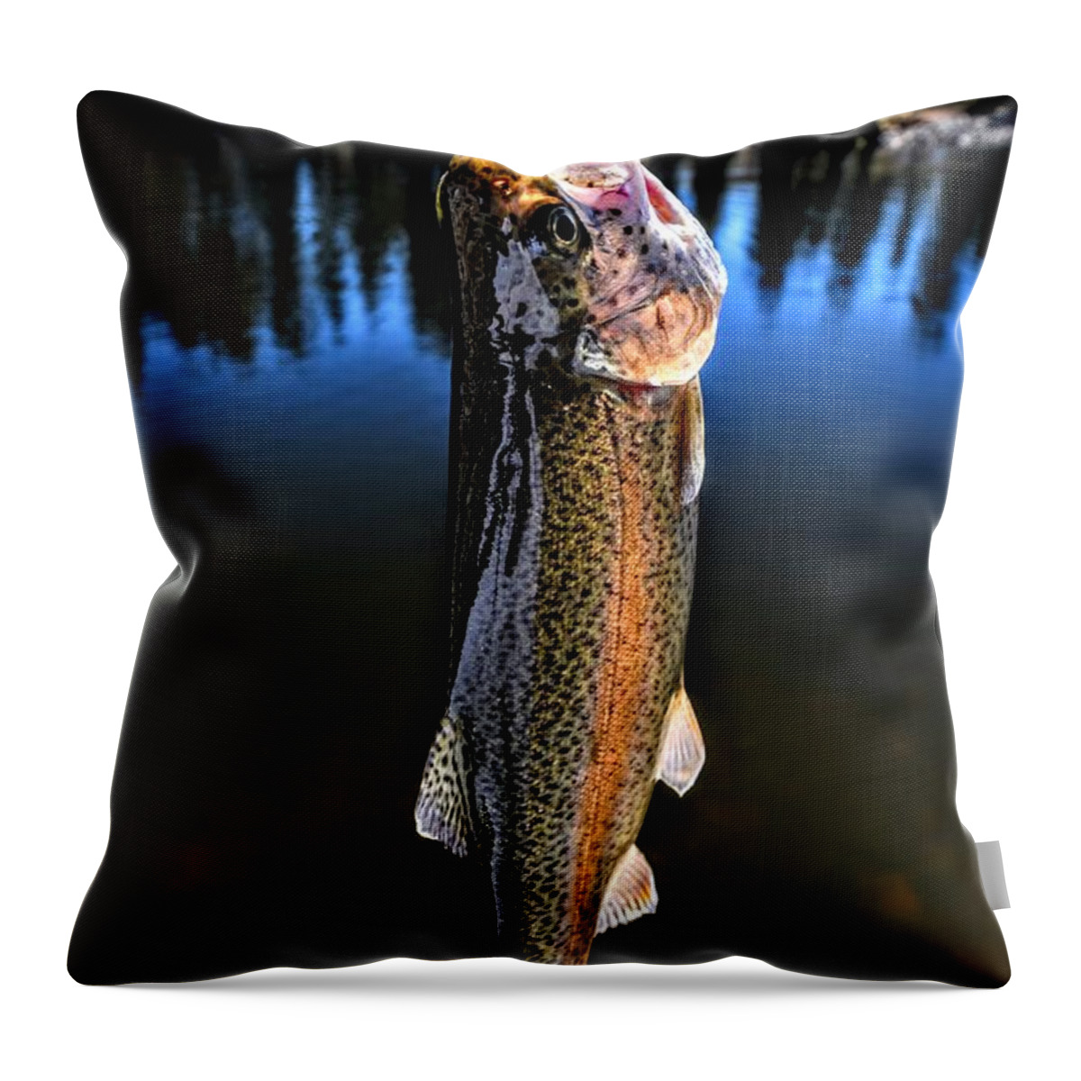 Rainbow Trout Throw Pillow featuring the photograph Rainbow Days by Michael Brungardt