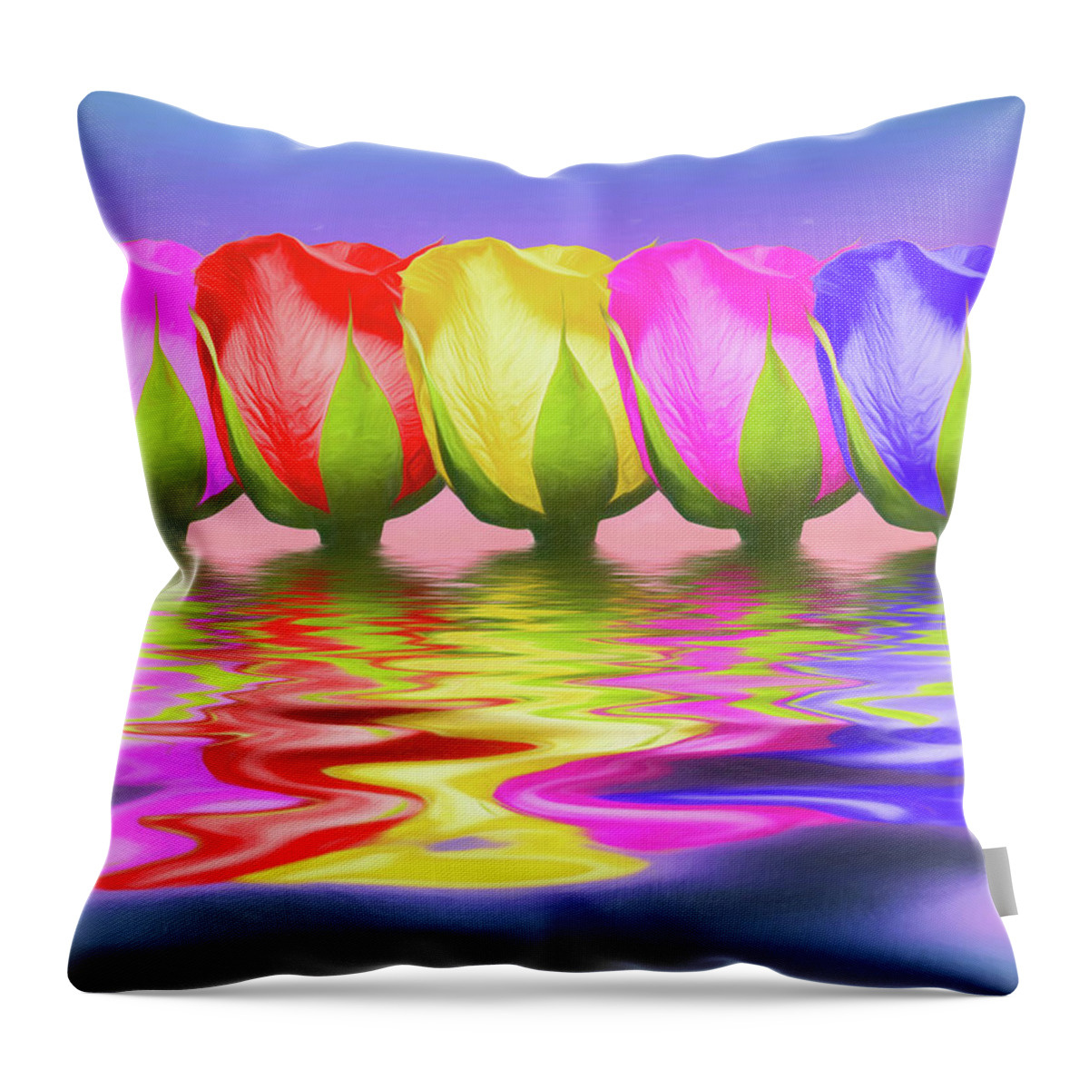 Rose Throw Pillow featuring the photograph Rainbow of Roses II by Tom Mc Nemar