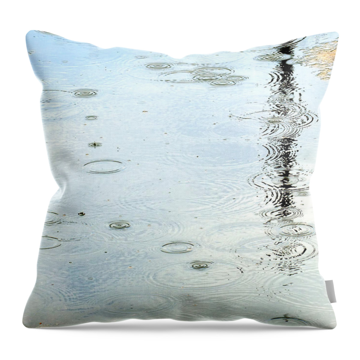 Water Throw Pillow featuring the photograph Raindrop Abstract by Kae Cheatham