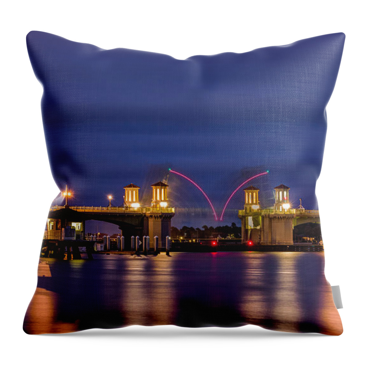 America Throw Pillow featuring the photograph Raising Bridge of Lions by Rob Sellers