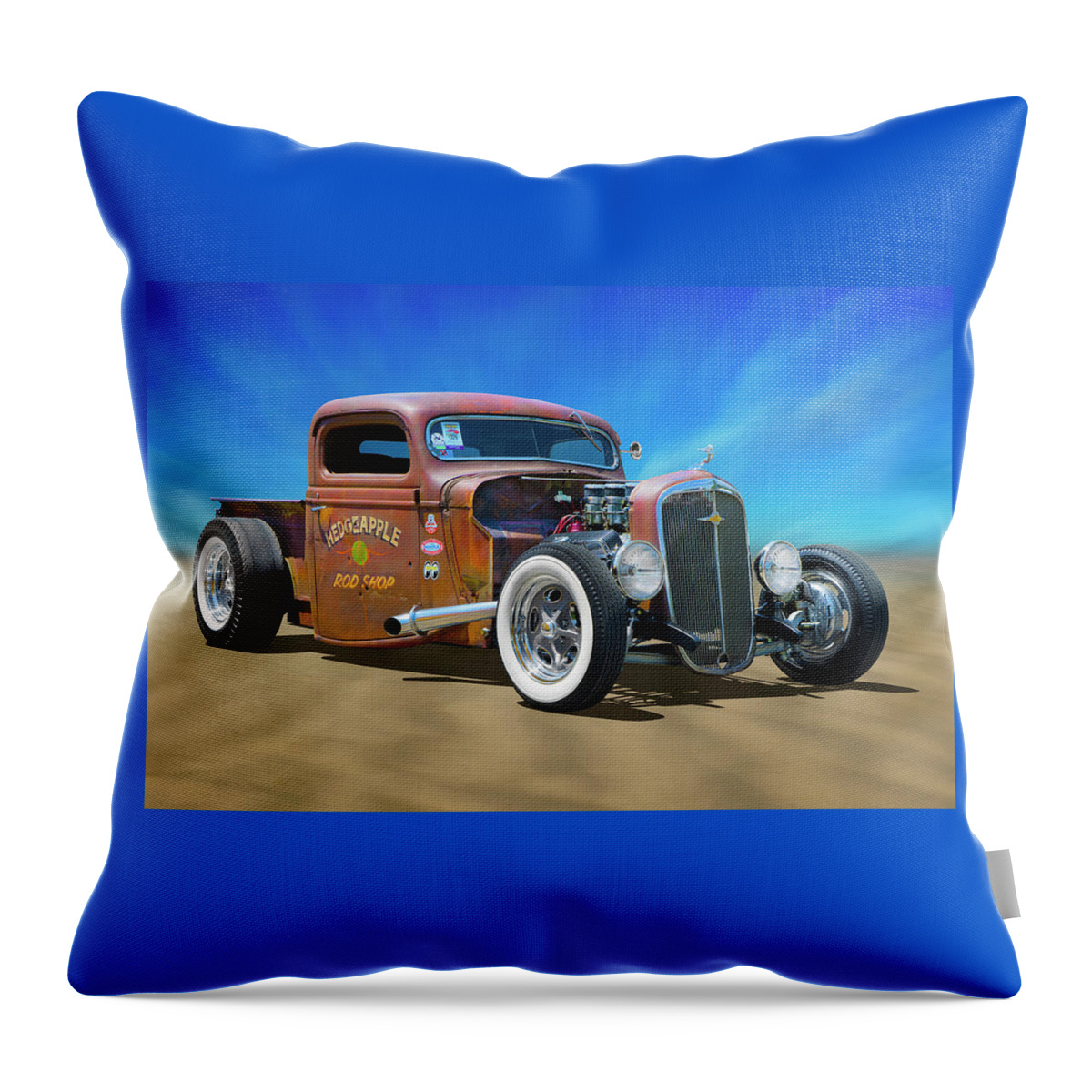 Transportation Throw Pillow featuring the photograph Rat Truck on the Beach by Mike McGlothlen