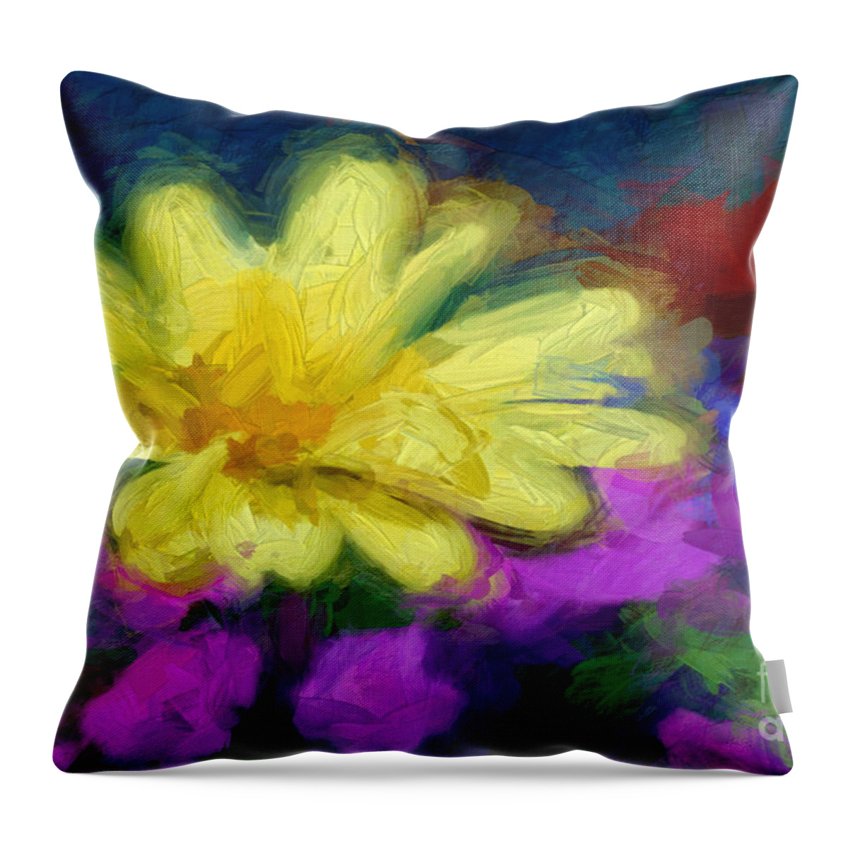 Flowers Throw Pillow featuring the digital art Ray of Sunshine by Jayne Carney