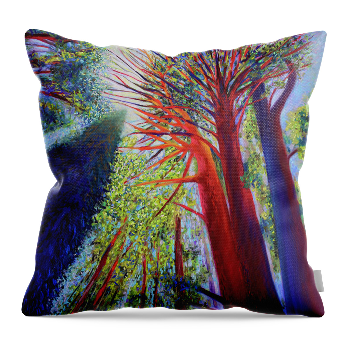  Throw Pillow featuring the painting Reaching for the Light by Polly Castor