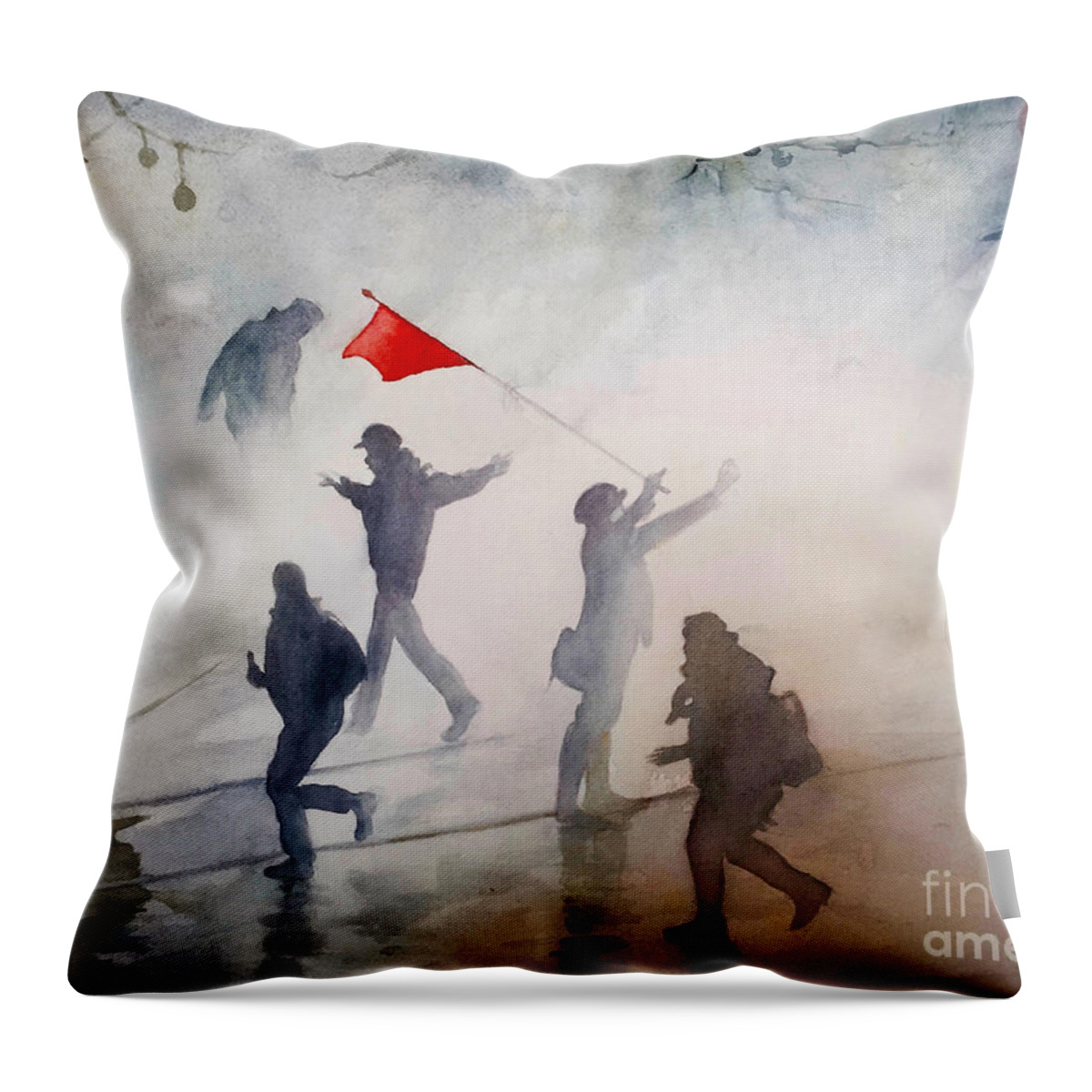 Rebellion Throw Pillow featuring the painting Rebellion by Francoise Chauray