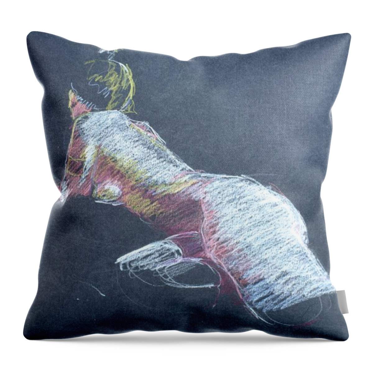 Full Body Throw Pillow featuring the painting Reclining Study 4 by Barbara Pease