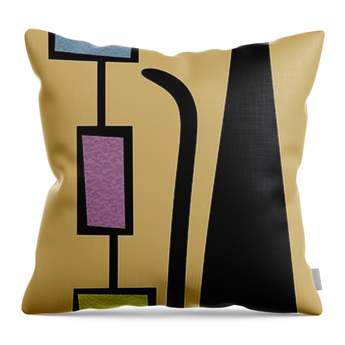 Cat Throw Pillow featuring the digital art Rectangle Cat 3 by Donna Mibus