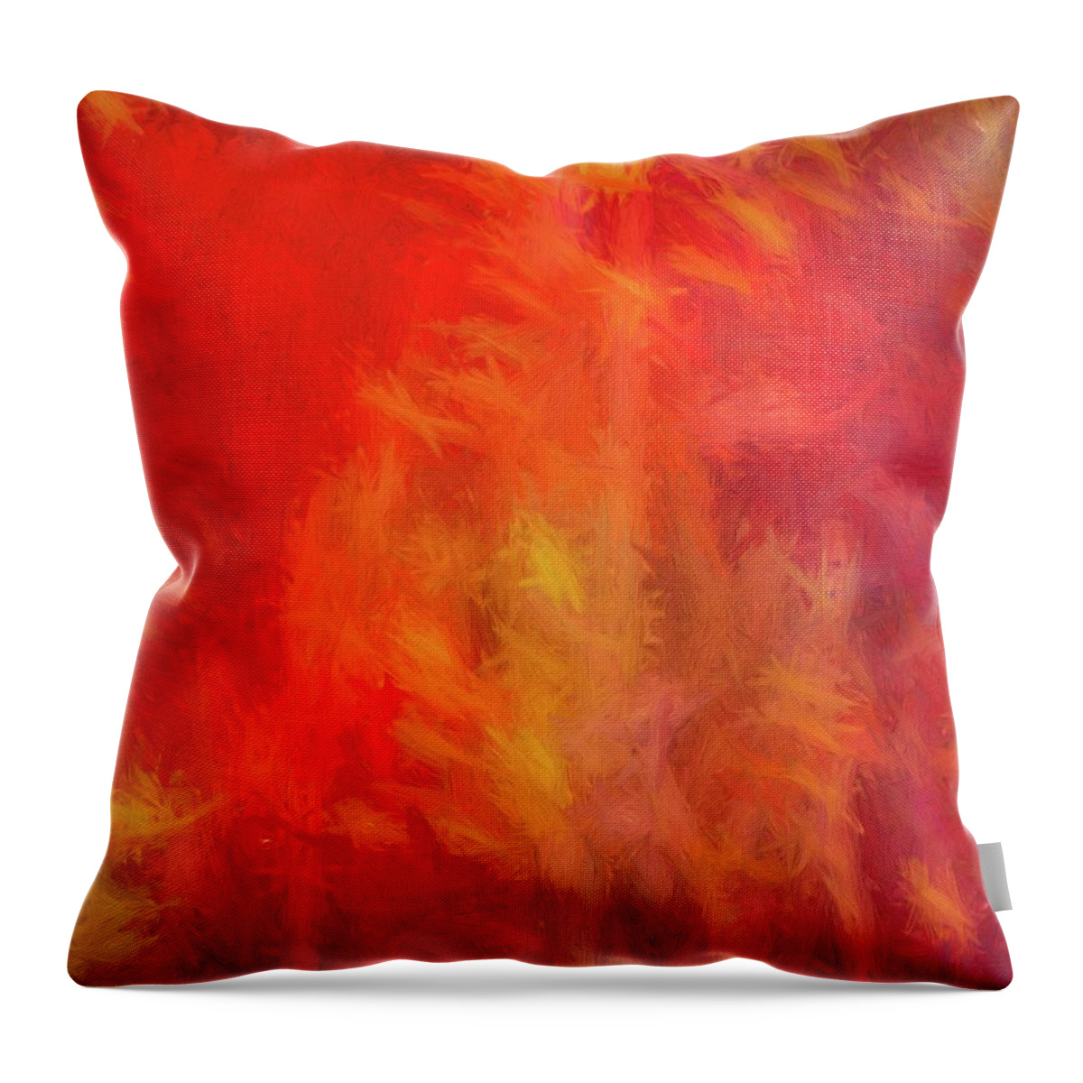 Abstract Throw Pillow featuring the digital art Red Abstract by Steve DaPonte