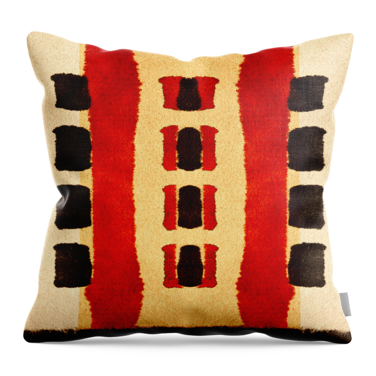 Bold Throw Pillow featuring the digital art Red and Black Panel Number 3 by Carol Leigh