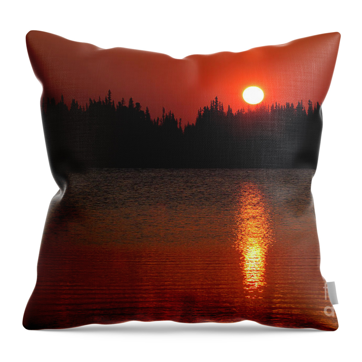 Sunrises Throw Pillow featuring the photograph Red Dawn by Jim Garrison