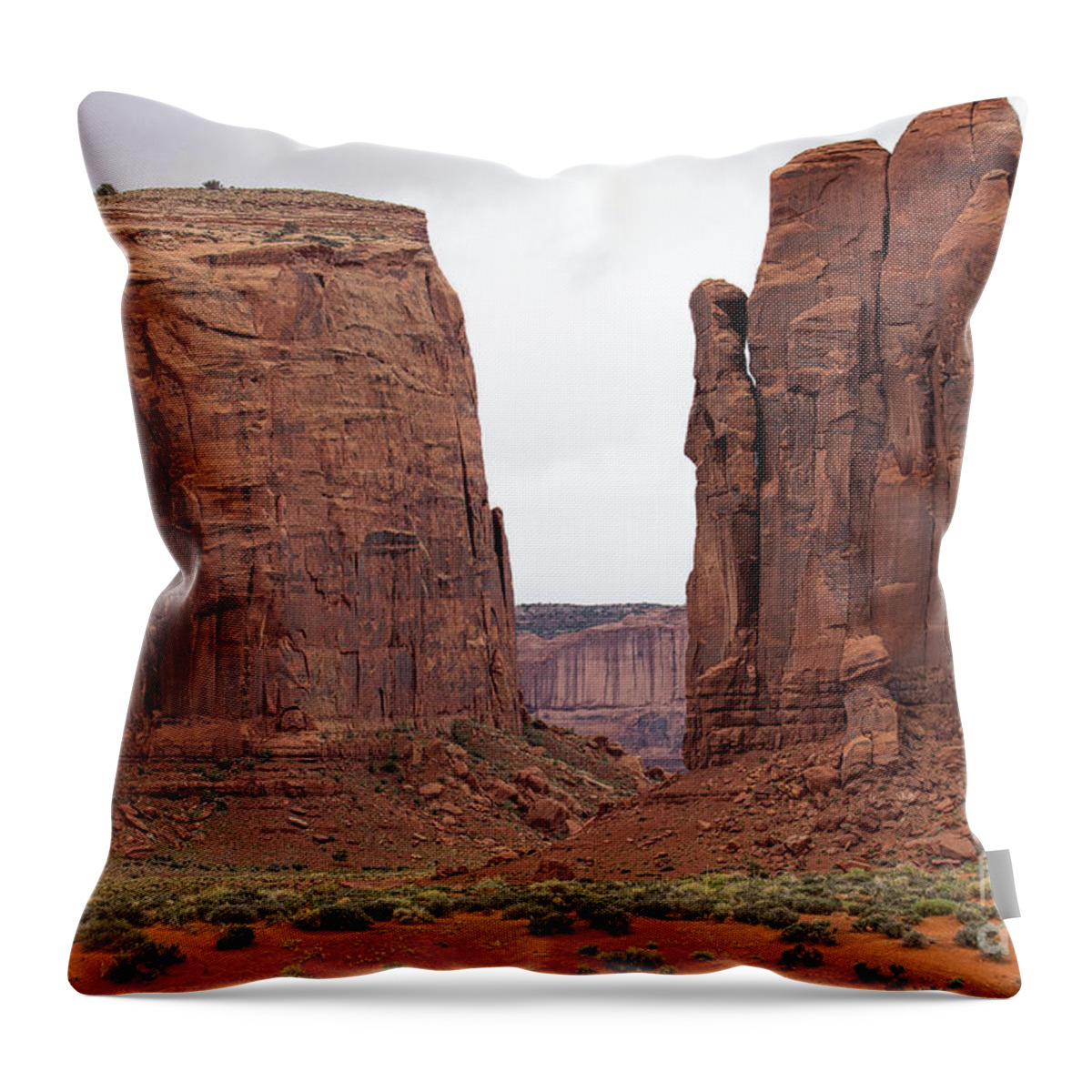 Monument Valley Print Throw Pillow featuring the photograph Red Gap by Jim Garrison