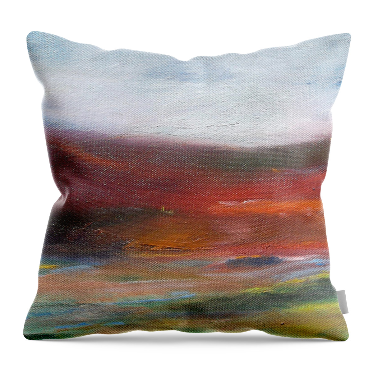 Mountain Throw Pillow featuring the painting Red Mountain by Susan Esbensen