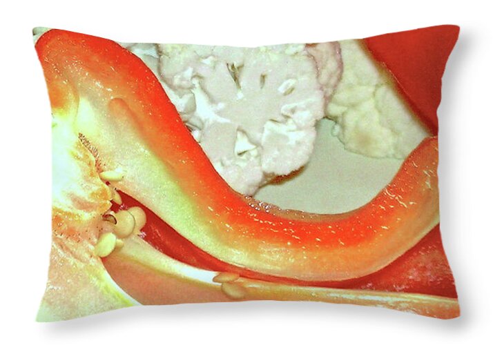 Red On White Throw Pillow featuring the photograph Red On White by James Temple