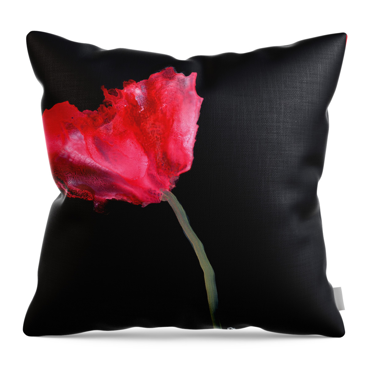 Red Poppy Throw Pillow featuring the painting Red Poppy by Charlene Fuhrman-Schulz