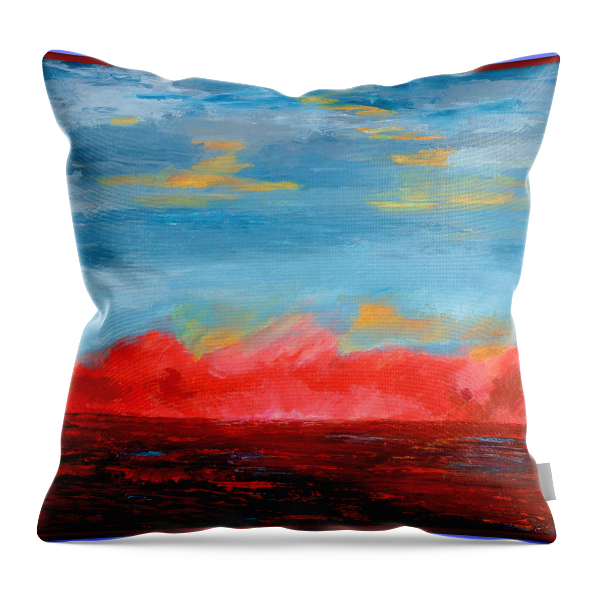 Seascape Throw Pillow featuring the painting Red Sea, Blue Sky by Deborah Naves