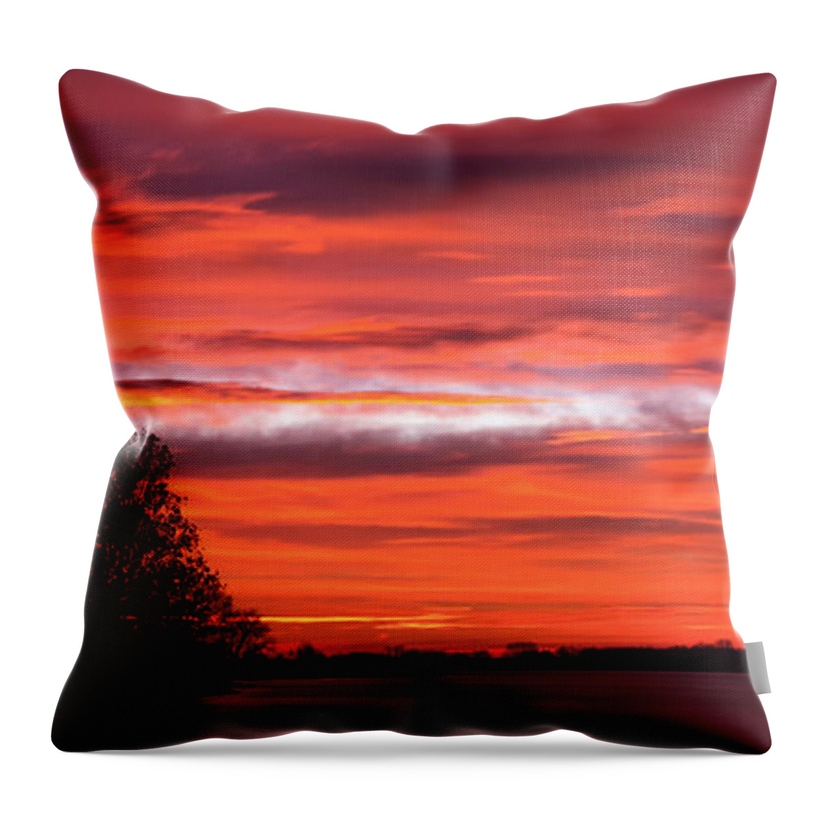 Sky Throw Pillow featuring the photograph Red Sky at Morning Pano by James Barber