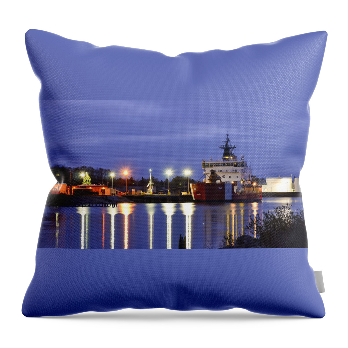 Coast Guard Throw Pillow featuring the photograph Red White and Blue by Steve L'Italien