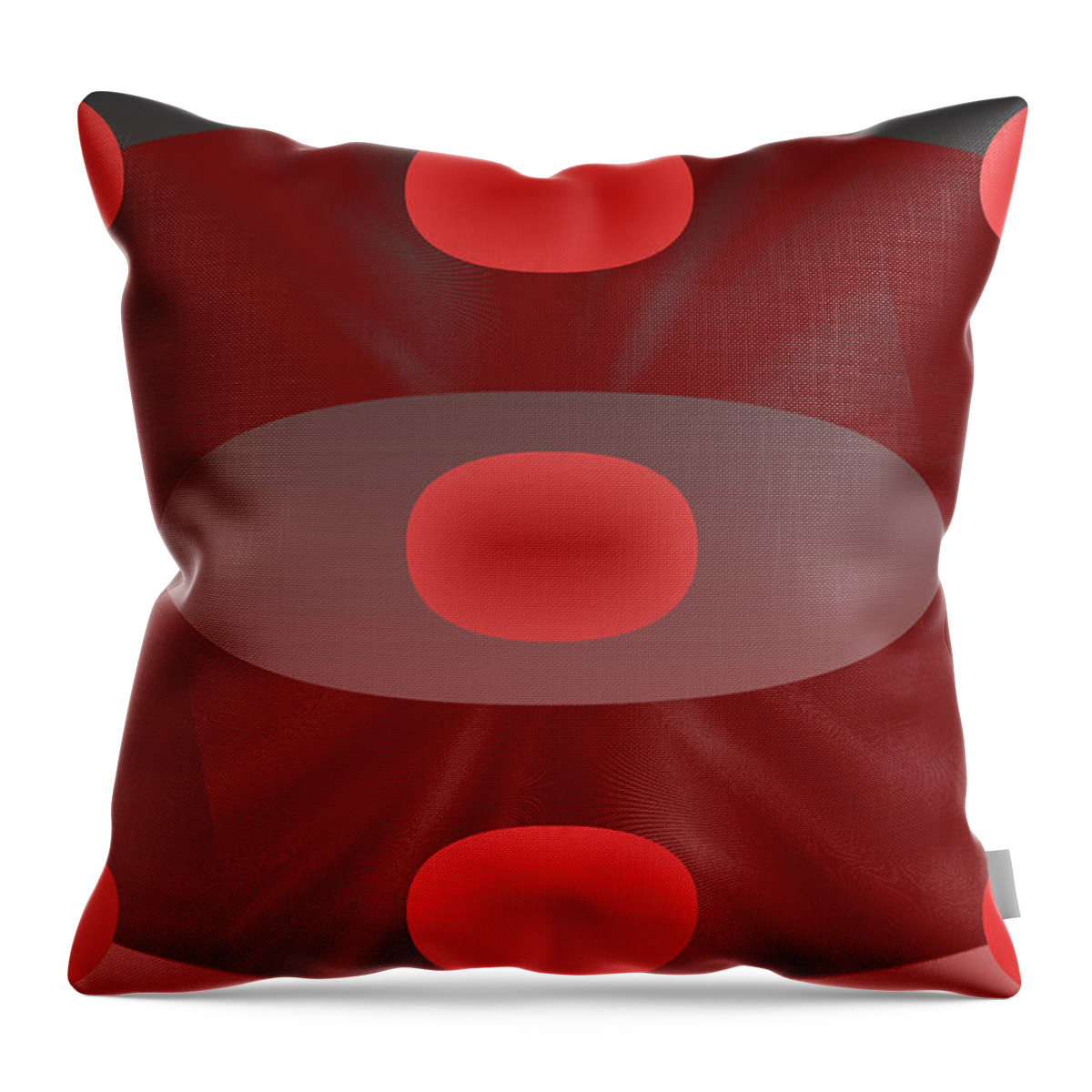 Rithmart Abstract Red Organic Random Computer Digital Shapes Abstract Predominantly Red Throw Pillow featuring the digital art Red.781 by Gareth Lewis