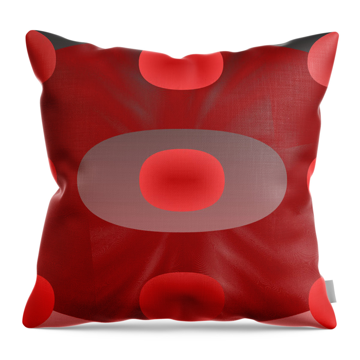 Rithmart Abstract Red Organic Random Computer Digital Shapes Abstract Predominantly Red Throw Pillow featuring the digital art Red.782 by Gareth Lewis