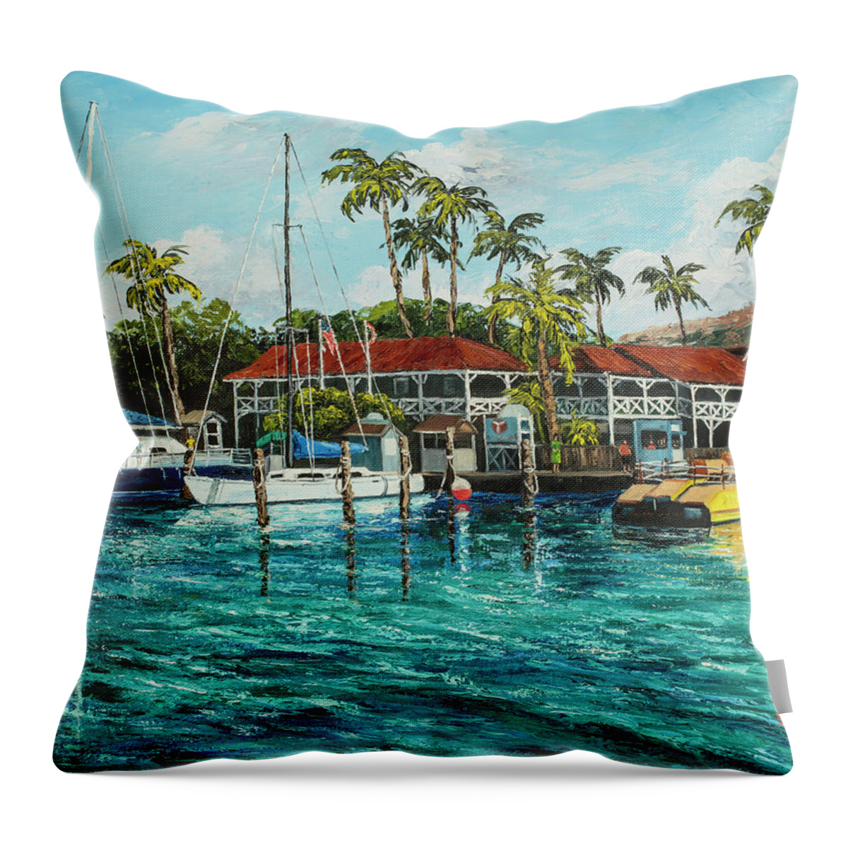 Lahaina Throw Pillow featuring the painting Reef Dancer by Darice Machel McGuire
