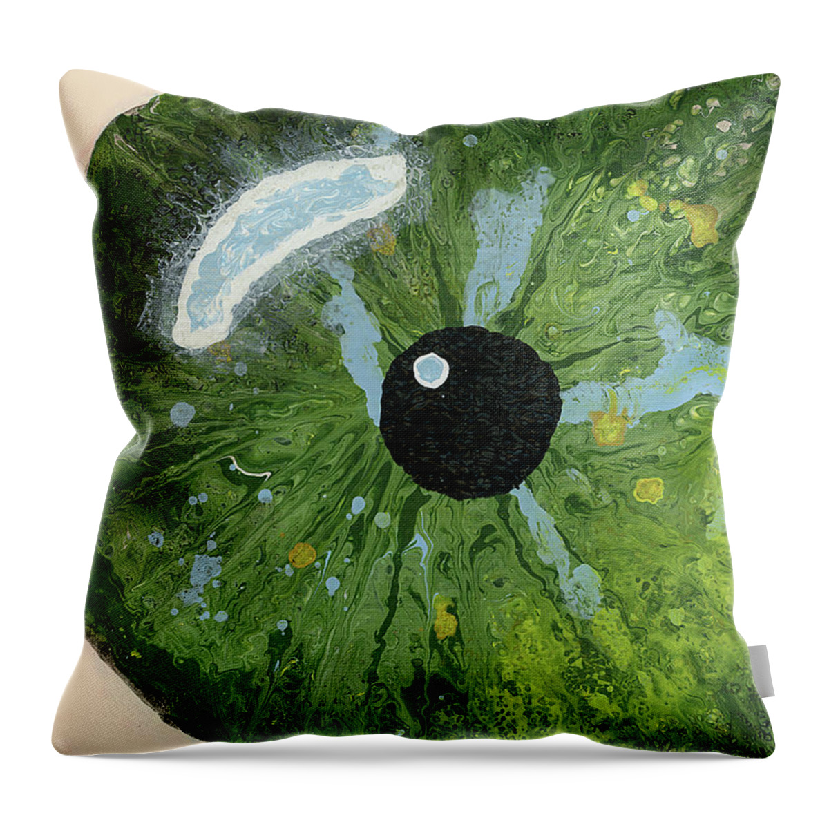 Abstract Throw Pillow featuring the painting Reflected in the Eye of a Child Never Born by Matthew Mezo