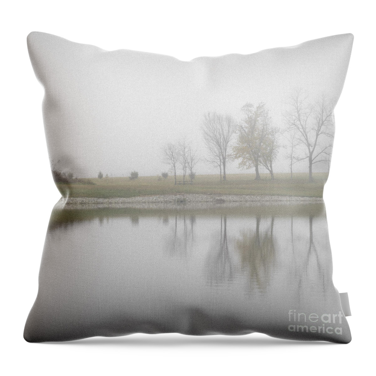 Fog Throw Pillow featuring the photograph Reflection In the Fog by Tamara Becker