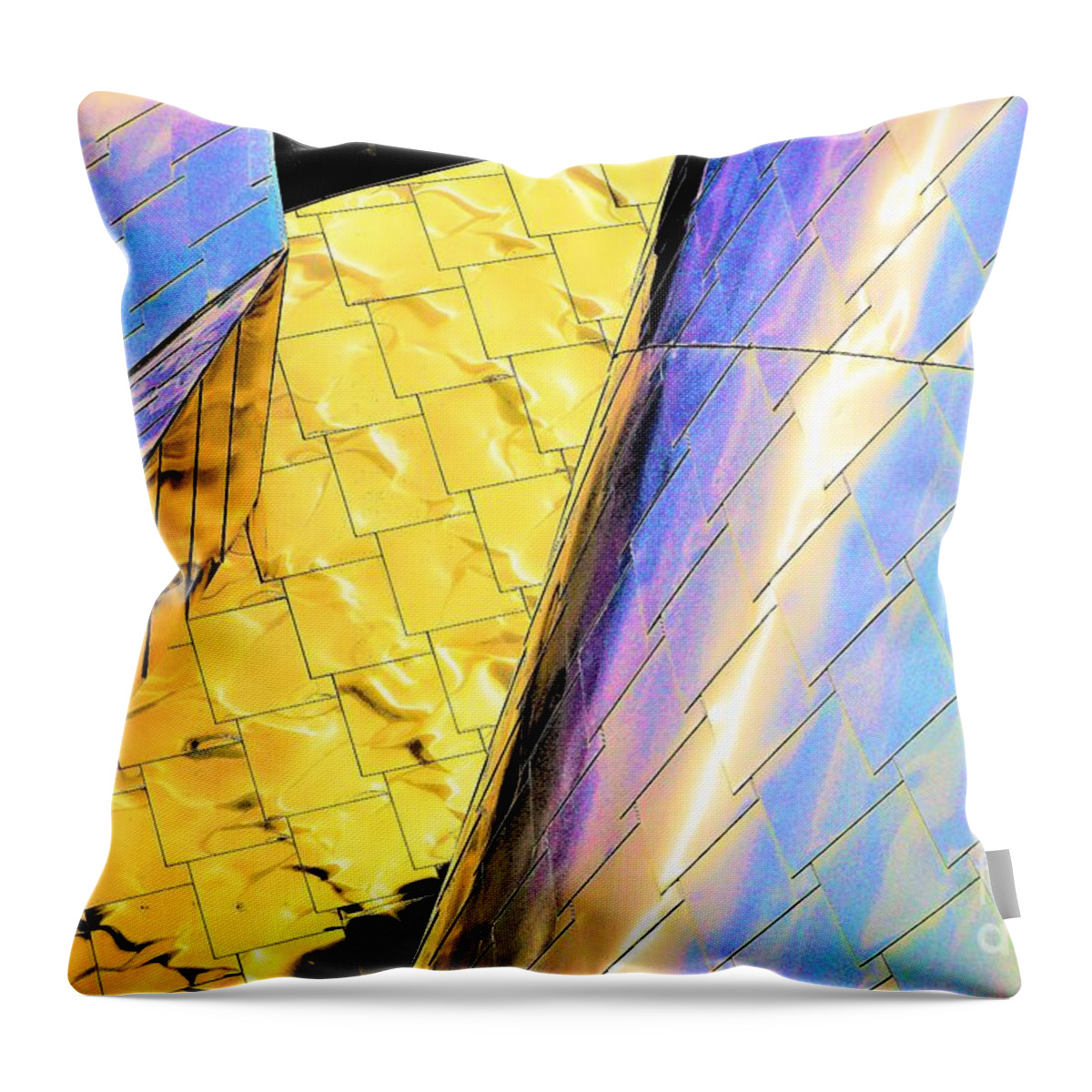 Reflections Peter B. Lewis Building Throw Pillow featuring the photograph Reflections on Peter B. Lewis Building, Cleveland2 by Merle Grenz